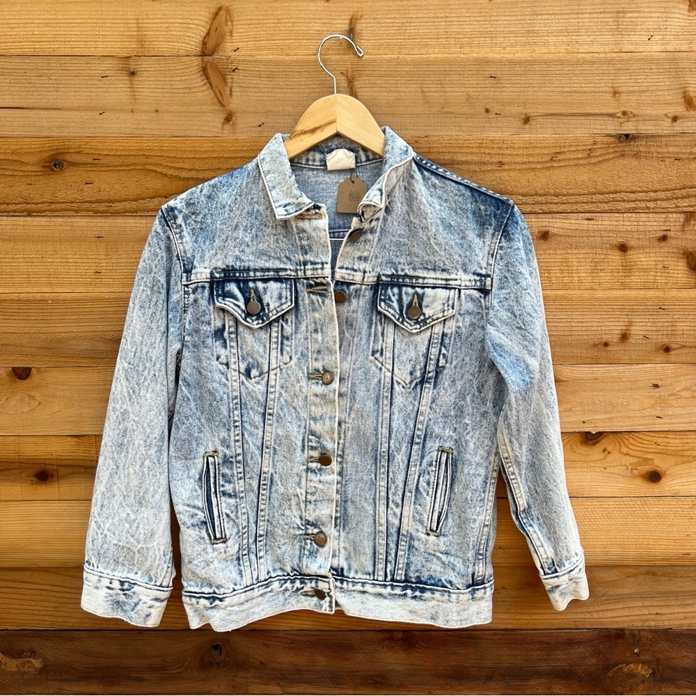 Vintage 80s Acid Wash Denim Trucker Jacket